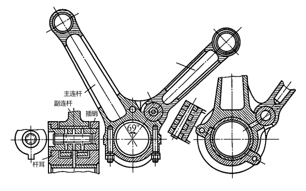 柴油機V形主副連桿結(jié)構(gòu)圖.png