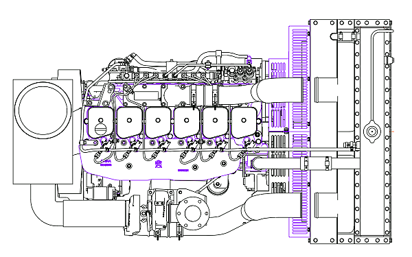 QSB5.9-G30東風(fēng)康明斯發(fā)動機外形尺寸平面圖.png