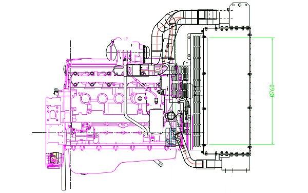 QSB6.7-G3東風康明斯發(fā)動機外形尺寸側視圖.png