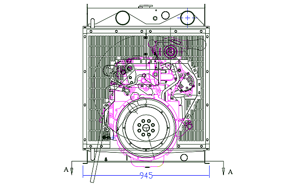 QSB6.7-G3東風康明斯發(fā)動機外形尺寸后視圖.png