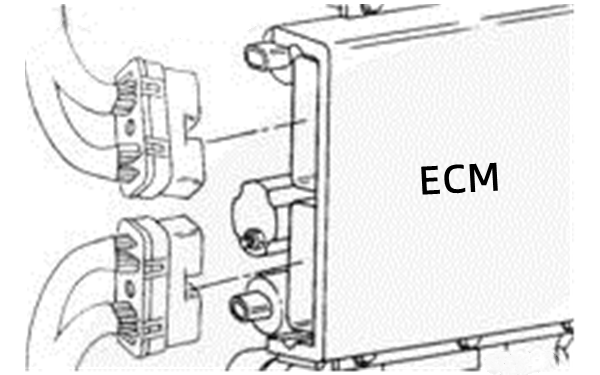 發(fā)動機(jī)線束接頭到ECM連接圖.png