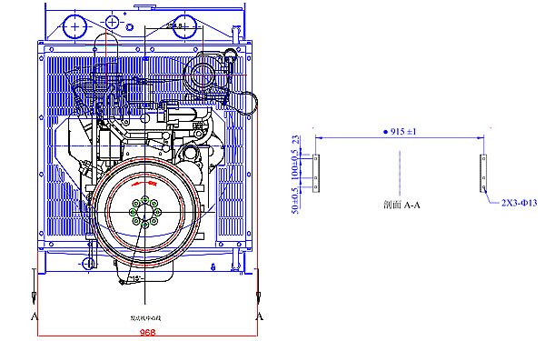 6CTAA8.3-G2東風(fēng)康明斯發(fā)動(dòng)機(jī)外形尺寸后視圖.png