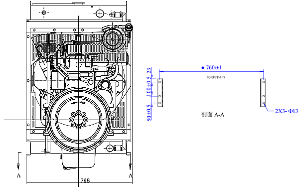 6CTA8.3-G2東風(fēng)康明斯發(fā)動(dòng)機(jī)外形尺寸后視圖.png