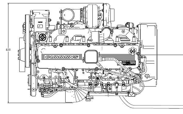 QSL8.9-G30東風(fēng)康明斯發(fā)動(dòng)機(jī)外形尺寸平面圖.png