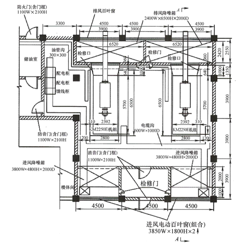 柴油發(fā)電機(jī)機(jī)房隔音降噪平面圖.png