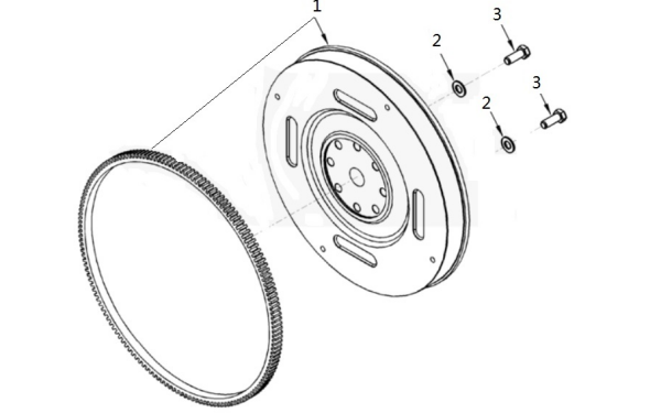 飛輪-6BT5.9G2康明斯柴油發(fā)電機(jī)組零件圖.png
