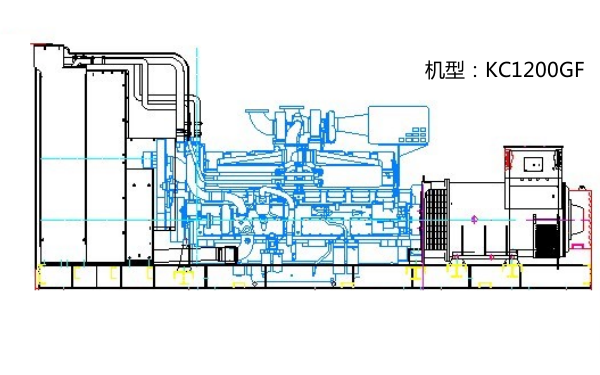 KTA50-GS8康明斯柴油發(fā)電機組總裝側(cè)面圖.png