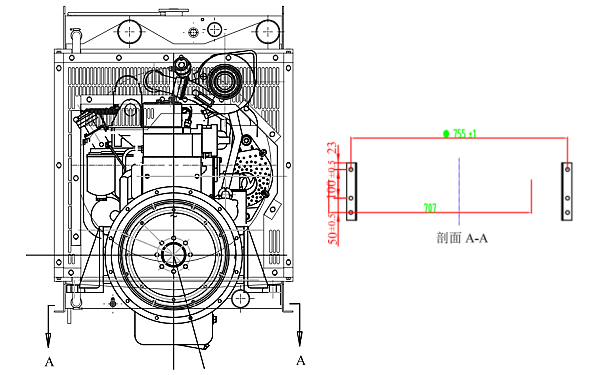 6BTAA5.9-G2東風(fēng)康明斯發(fā)動(dòng)機(jī)外形尺寸后視圖.png